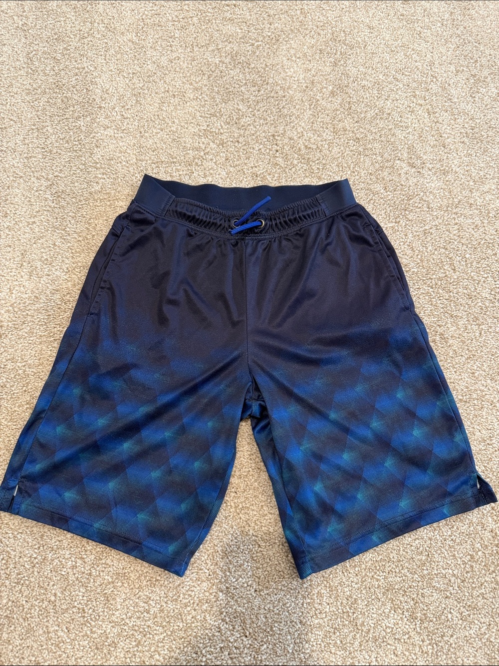all in motion Black and Blue Geometric Athletic Shorts